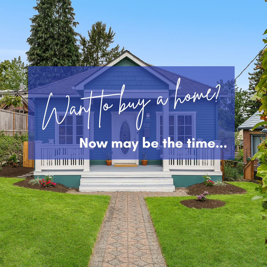 Want to buy a home? Now may be the time! header image.