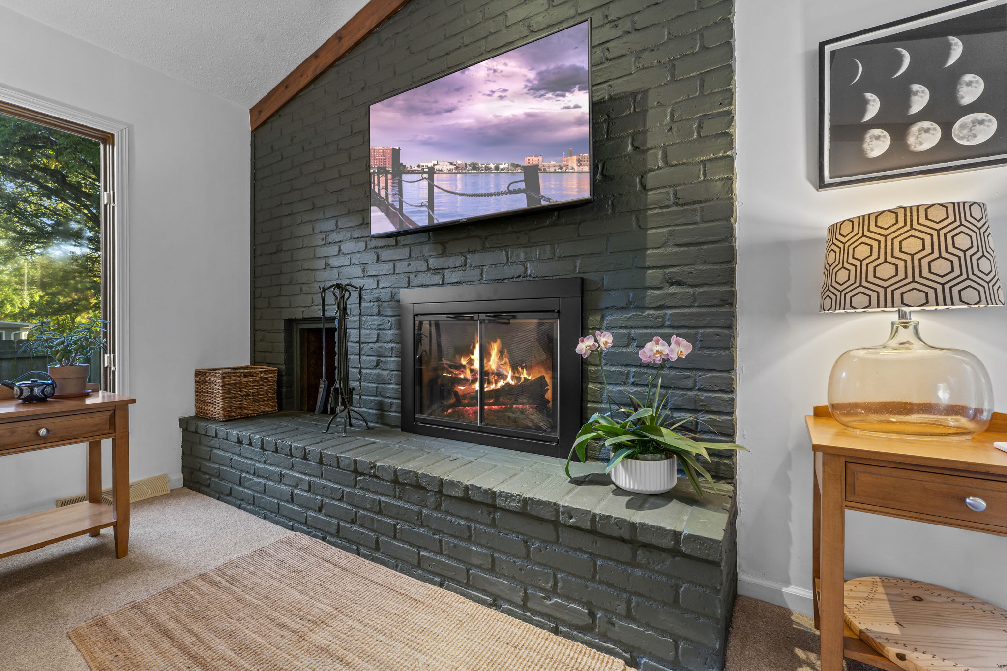 Fireplace in Minnesota home