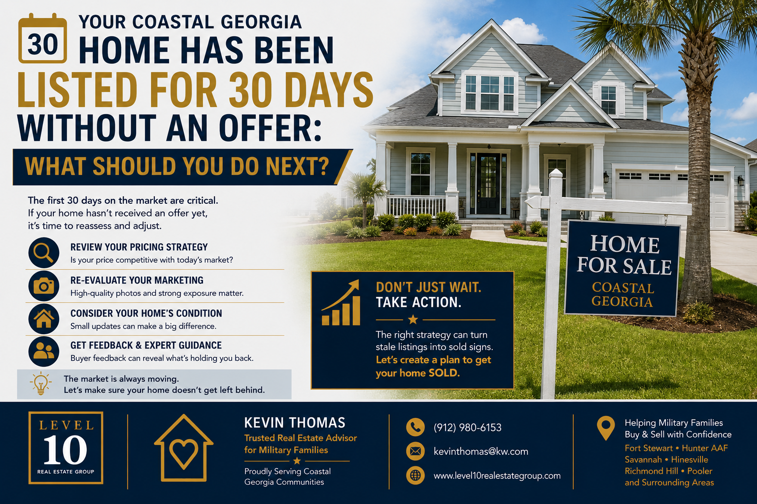 Your Coastal Georgia Home Has Been Listed for 30 Days Without an Offer: What Should You Do Next? header image.