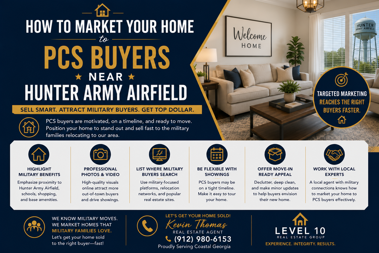 How to Market Your Home to PCS Buyers Near Hunter Army Airfield header image.