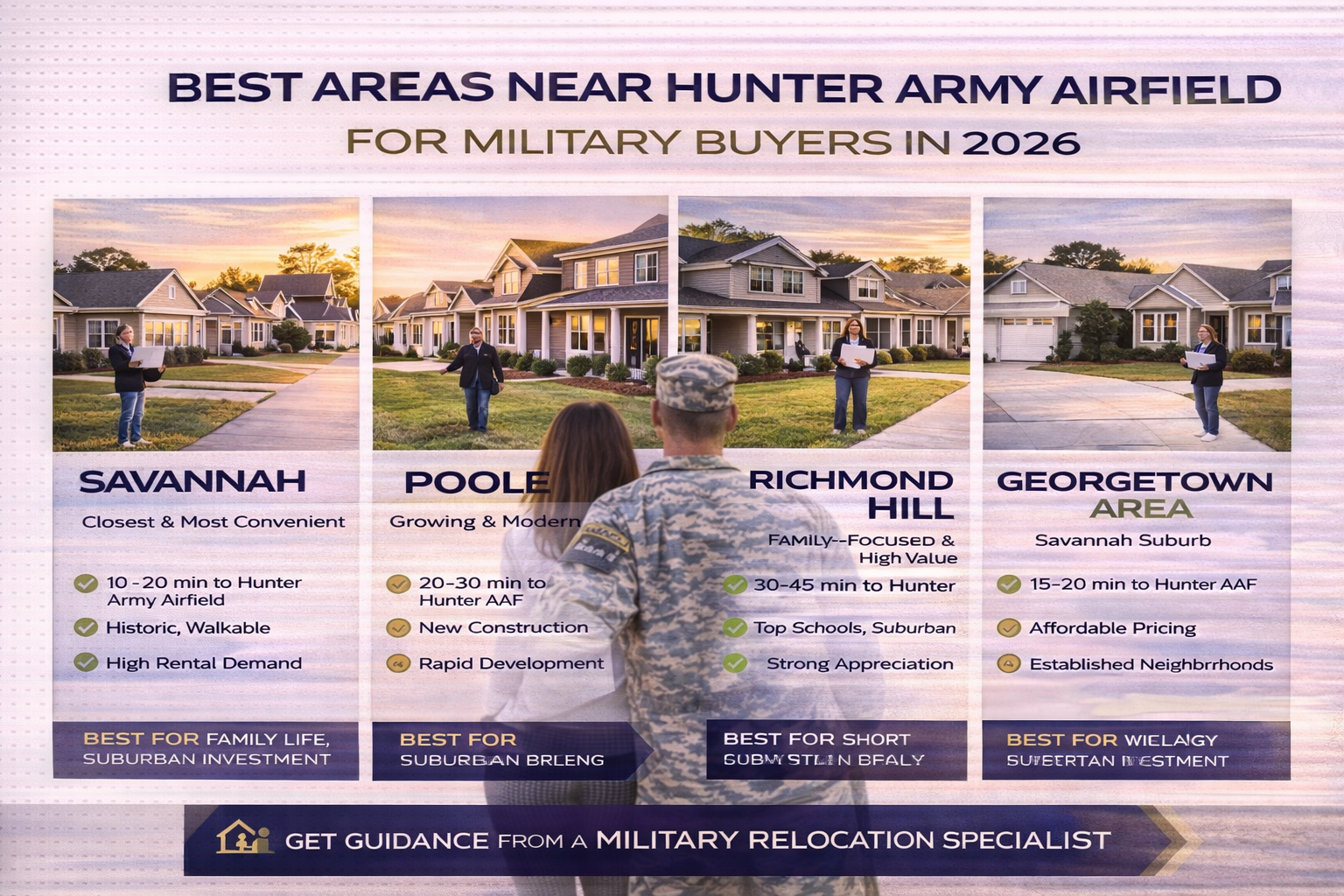 Best Areas Near Hunter Army Airfield for Military Buyers in 2026 header image.