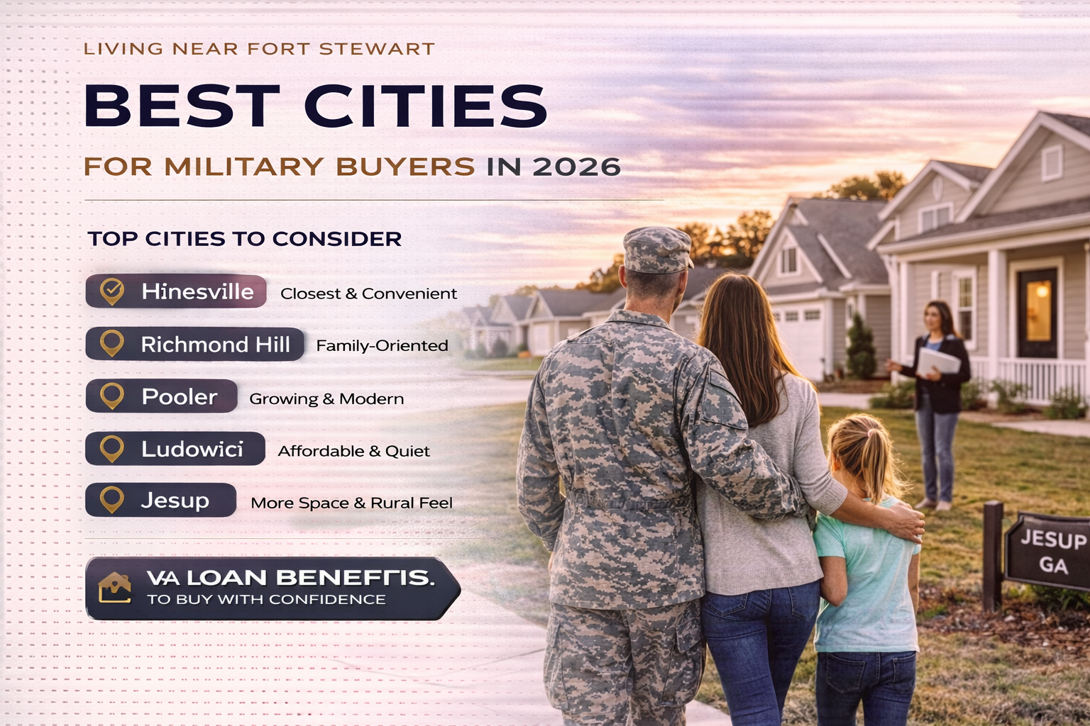 Living Near Fort Stewart: Best Cities for Military Buyers in 2026 header image.
