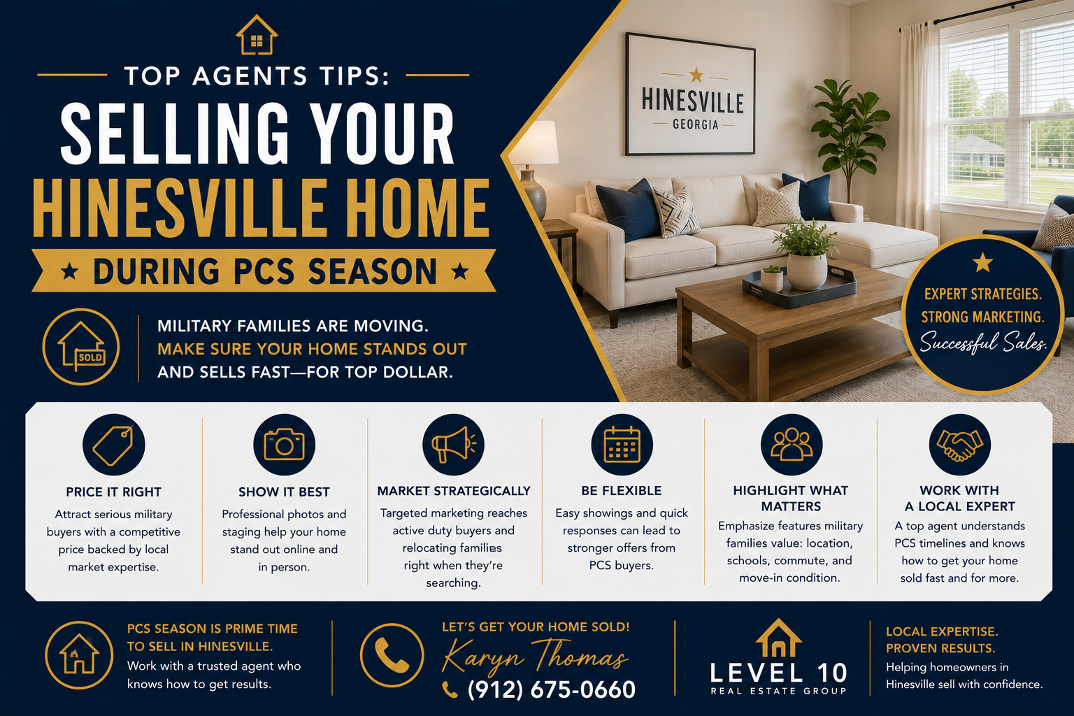 Top Agents Tips: Selling Your Hinesville Home During PCS Season header image.