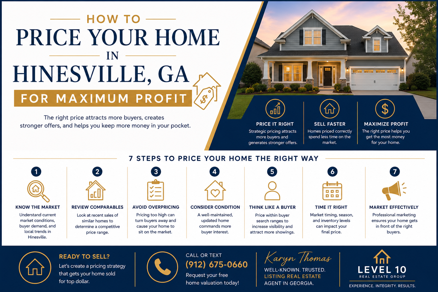How to Price Your Home in Hinesville GA for Maximum Profit header image.