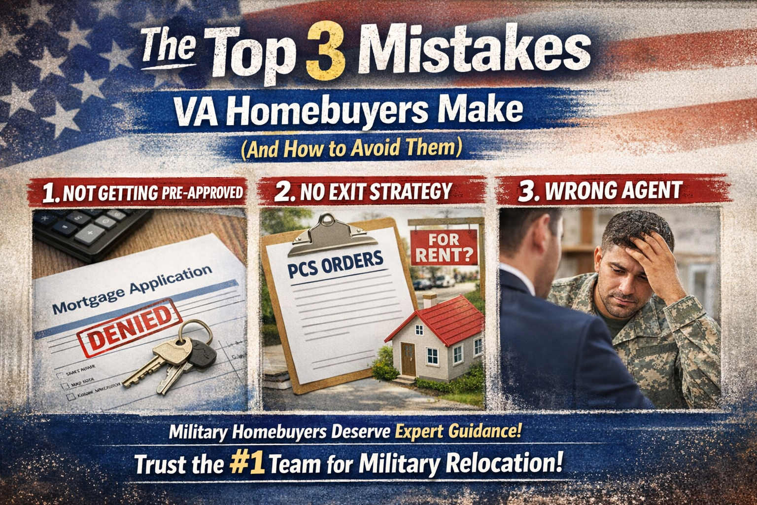 The Top 3 Mistakes VA Homebuyers Make (And How to Avoid Them) header image.