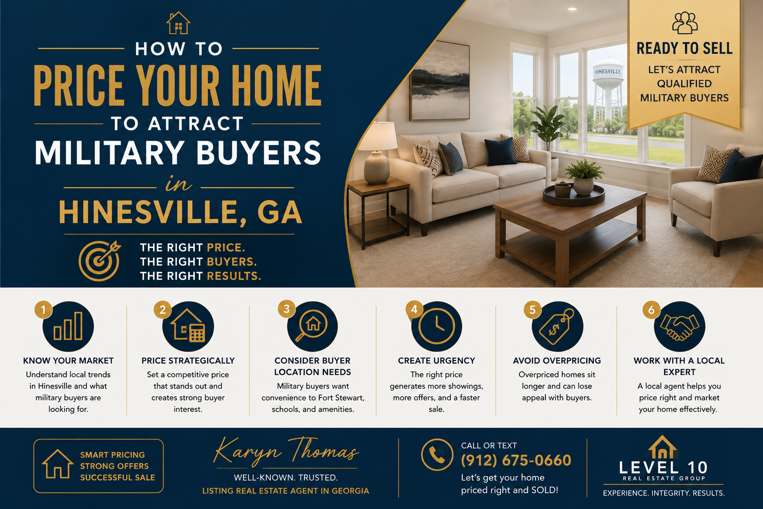 How to Price Your Home to Attract Military Buyers in Hinesville GA header image.