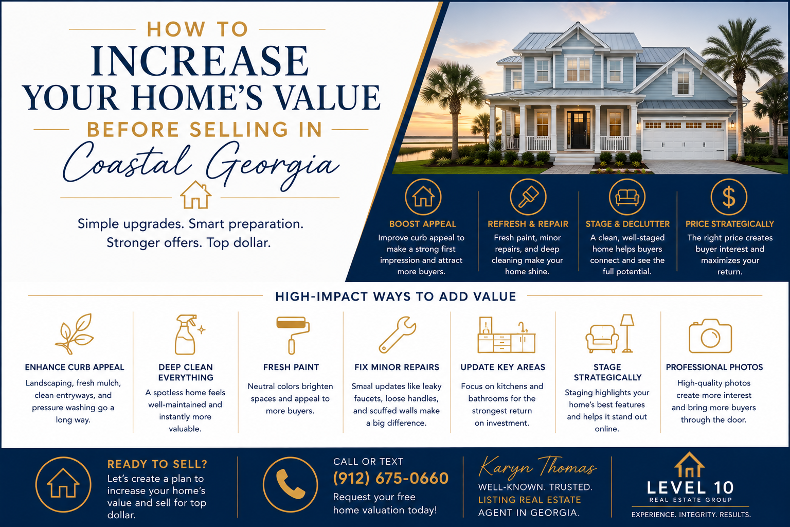 How to Increase Your Home’s Value Before Selling in Coastal Georgia header image.