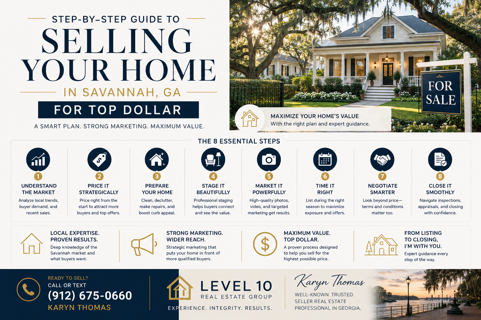 Step-by-Step Guide to Selling Your Home in Savannah GA for Top Dollar header image.
