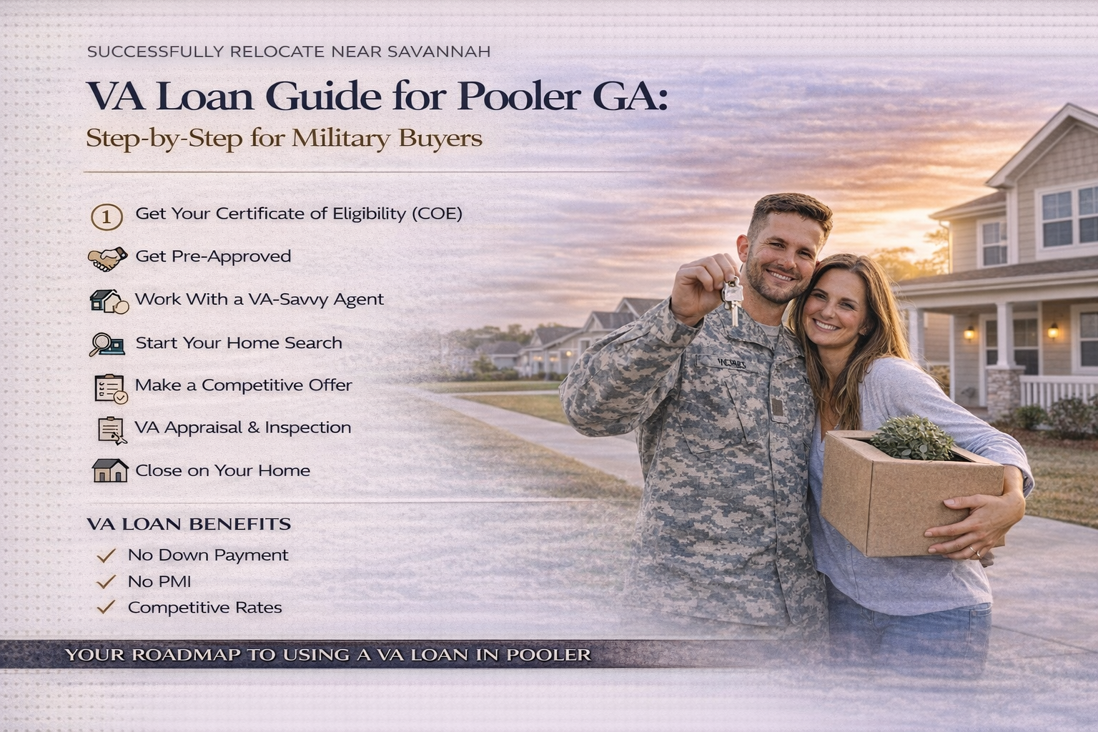 VA Loan Guide for Pooler GA: Step-by-Step for Military Buyers header image.