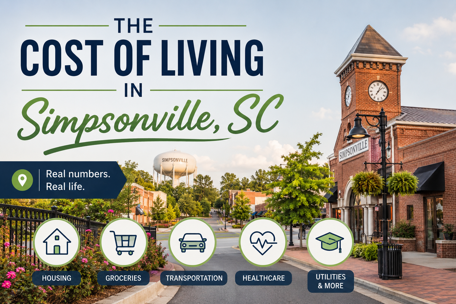 Cost of Living in Simpsonville SC header image.