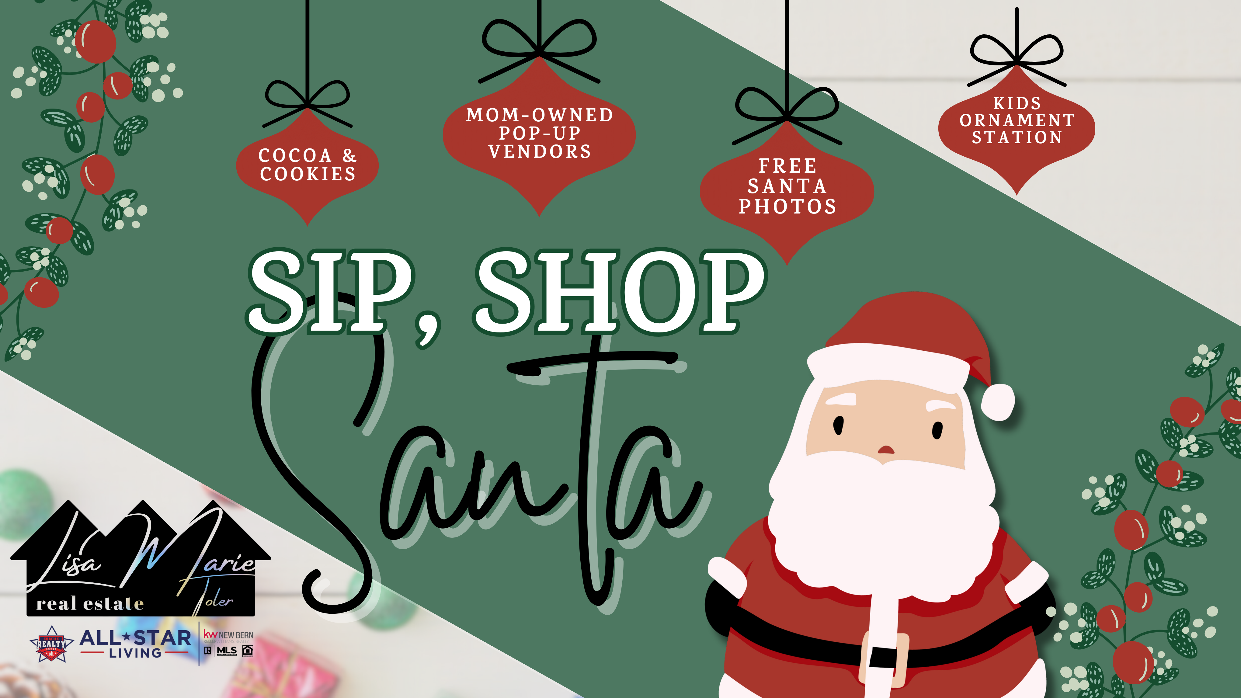 Sip, Shop, Santa ✨ header image.