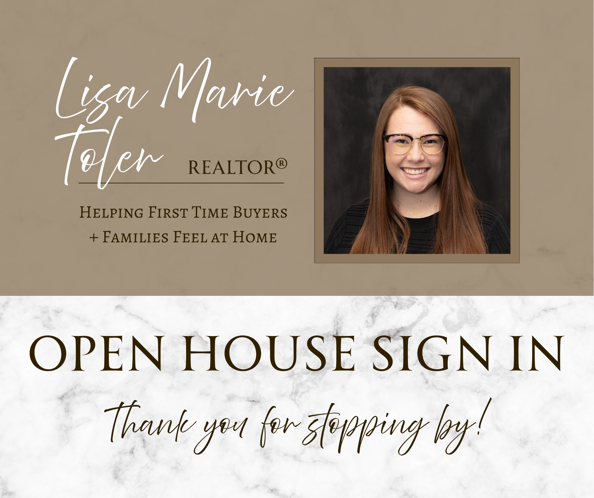 Open House Sign In header image.