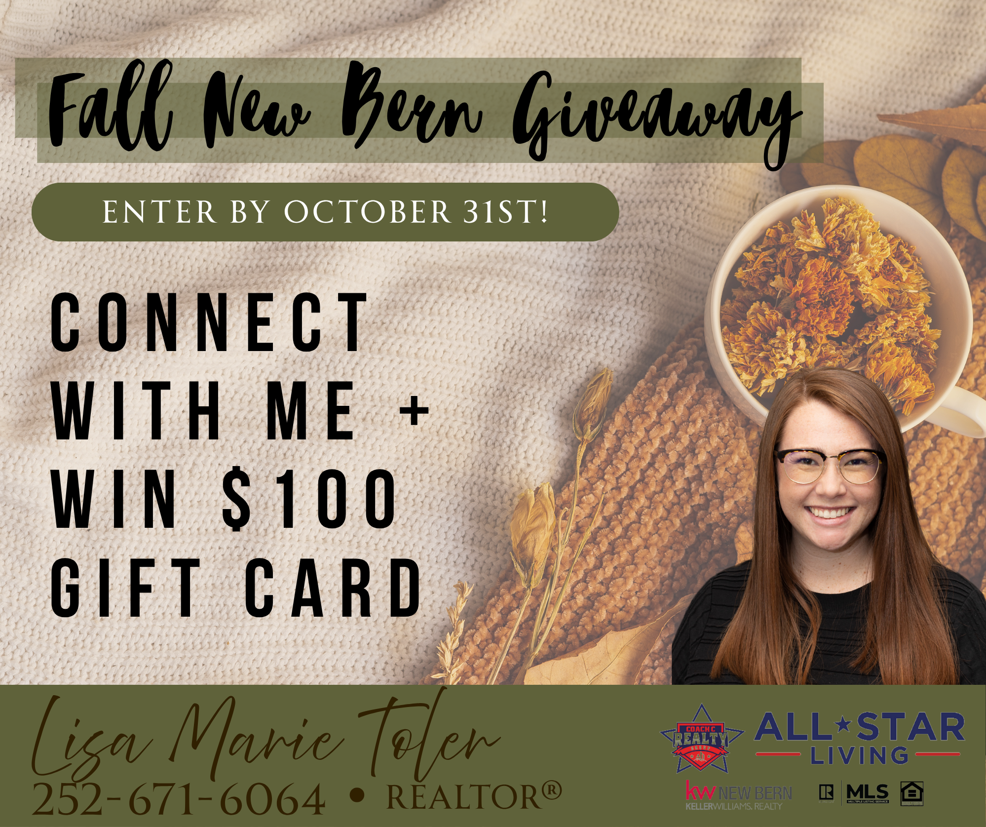 🎉 FALL NEW BERN GIVEAWAY! 🏡 header image.