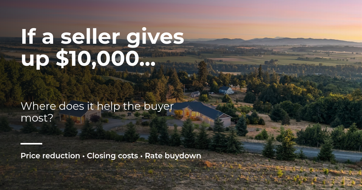 Salem Oregon home illustrating the choice between reducing a home's price and offering buyer closing-cost or mortgage-rate incentives.