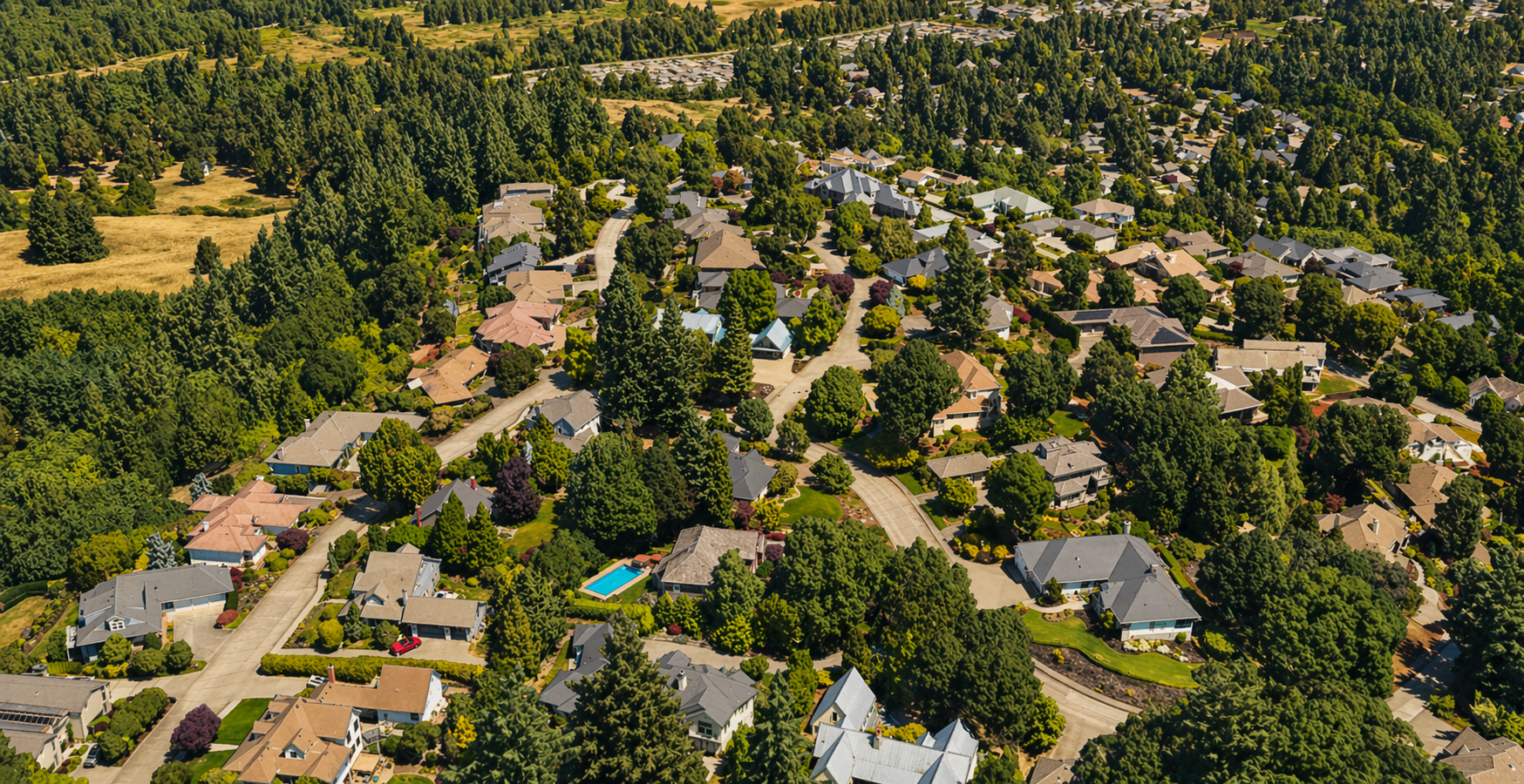 Aerial view of Salem Oregon residential neighborhood showing home price growth market in 2026 — Willamette Valley real estate