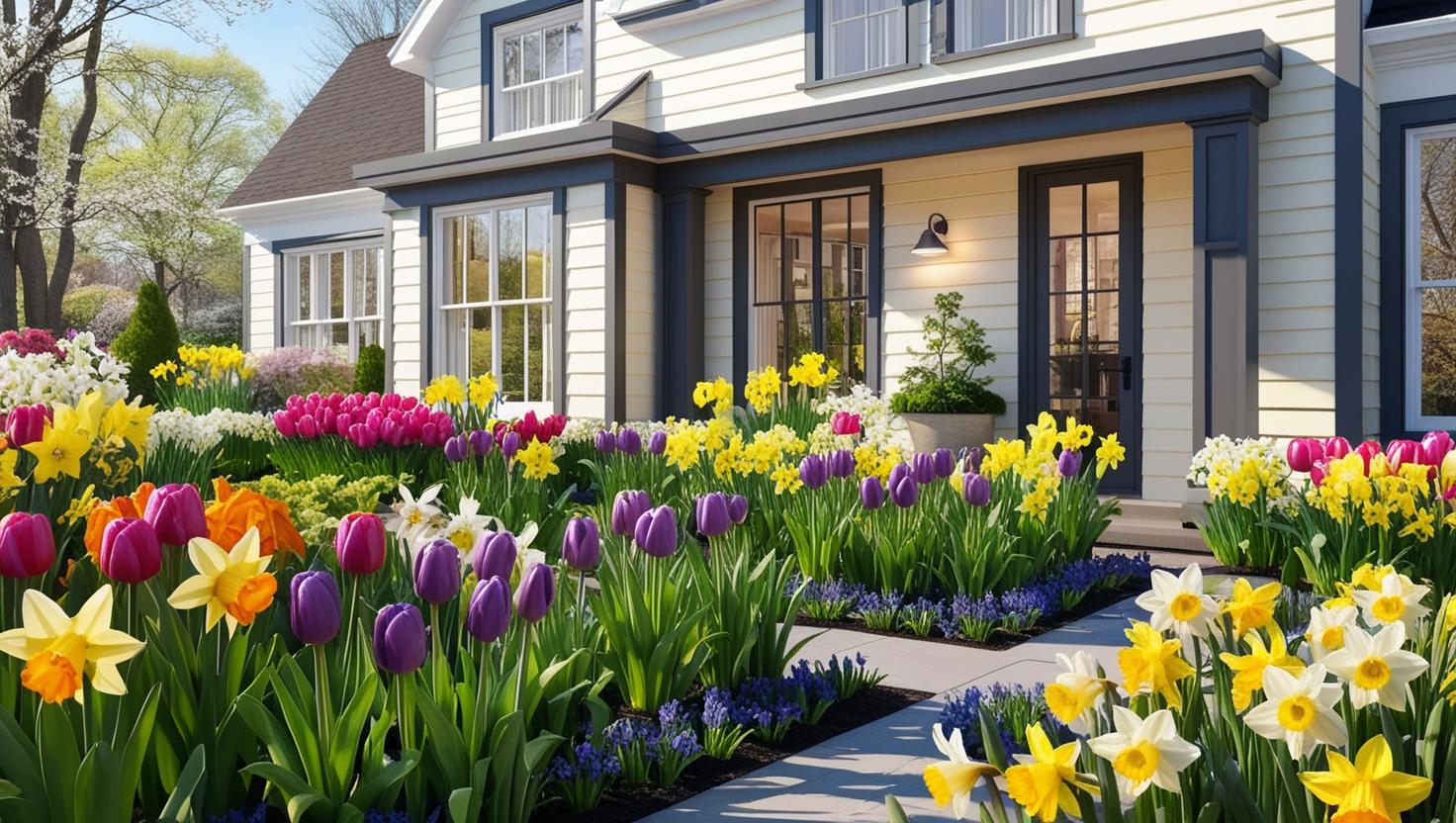 well maintained Salem Oregon home with spring garden