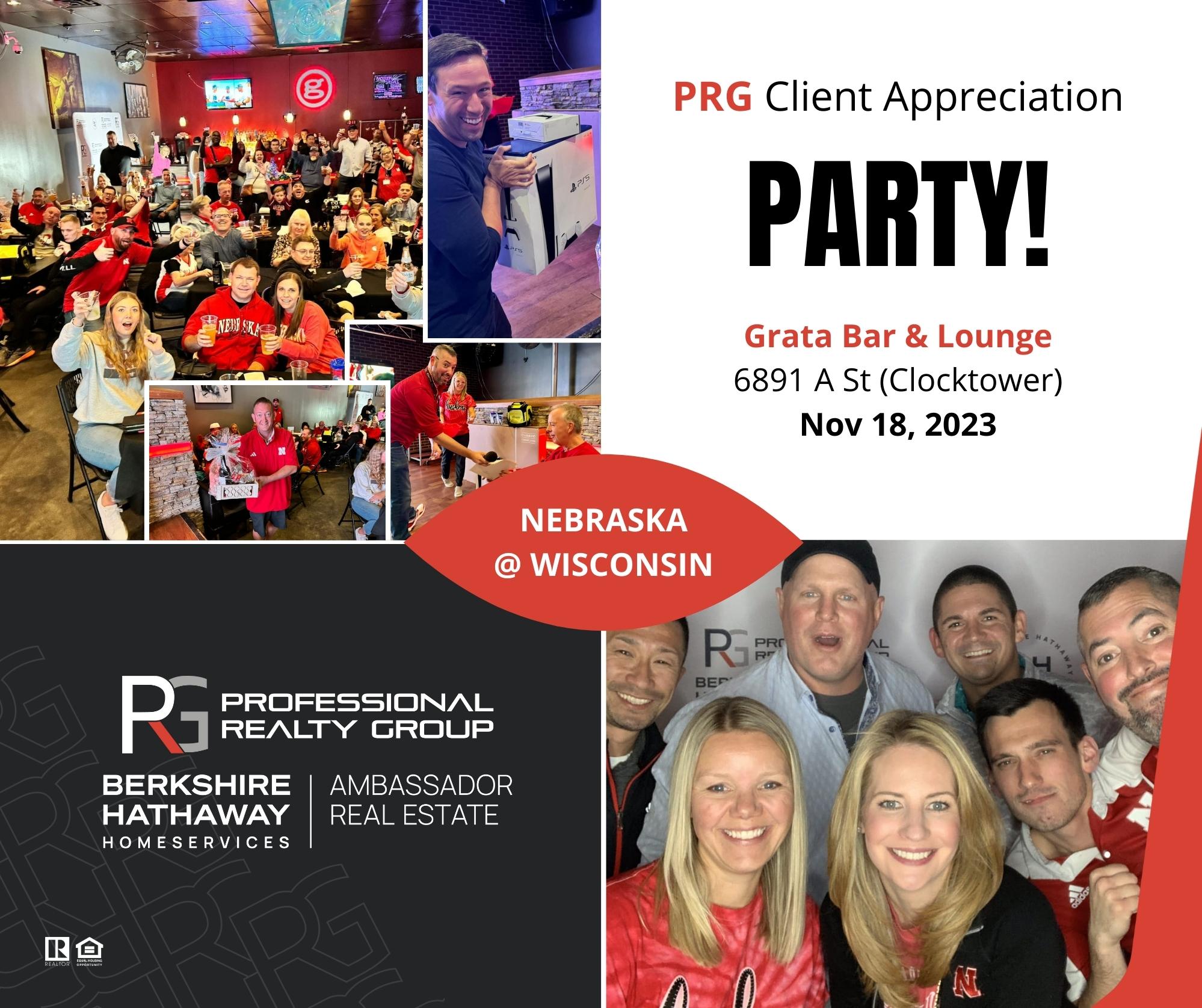 PRG Client Appreciation Party 2023 header image.