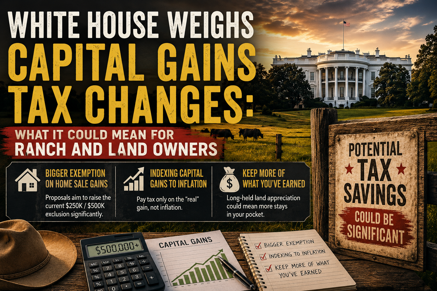 White House Weighs Capital Gains Tax Changes: What It Could Mean for Ranch and Land Owners header image.