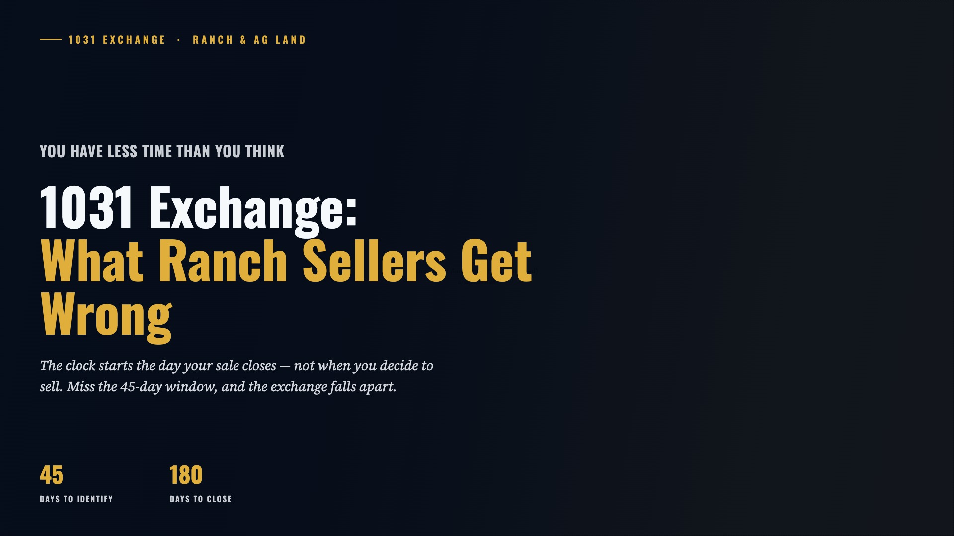 1031 Exchange specifics