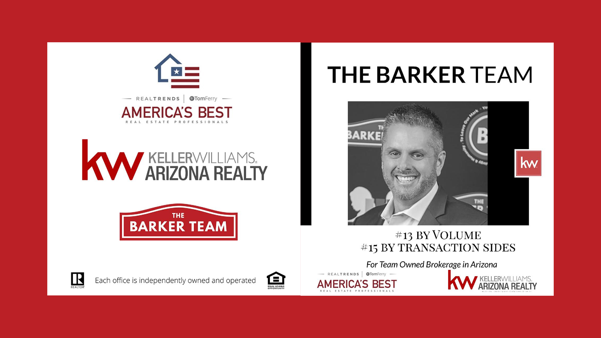 The Barker Team Makes the Top 20 list in America's Best 2020 by REAL Trends | Tom Ferry header image.