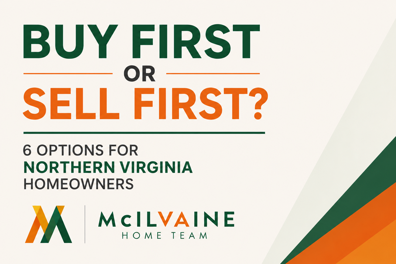 Buy first or sell first? Six options for Northern Virginia homeowners from McIlvaine Home Team.