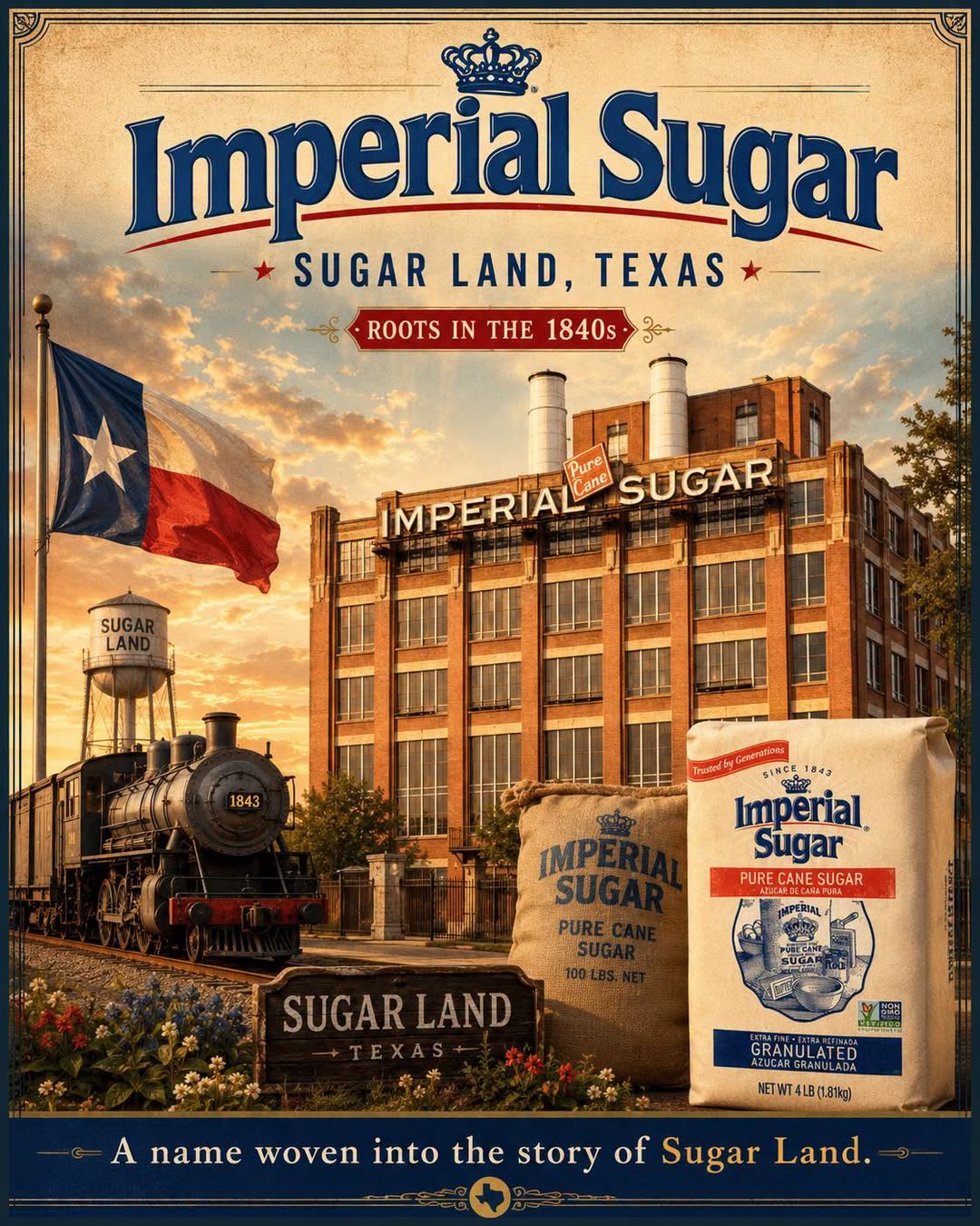 History of the Imperial Sugar Plant in Sugar Land, TX header image.