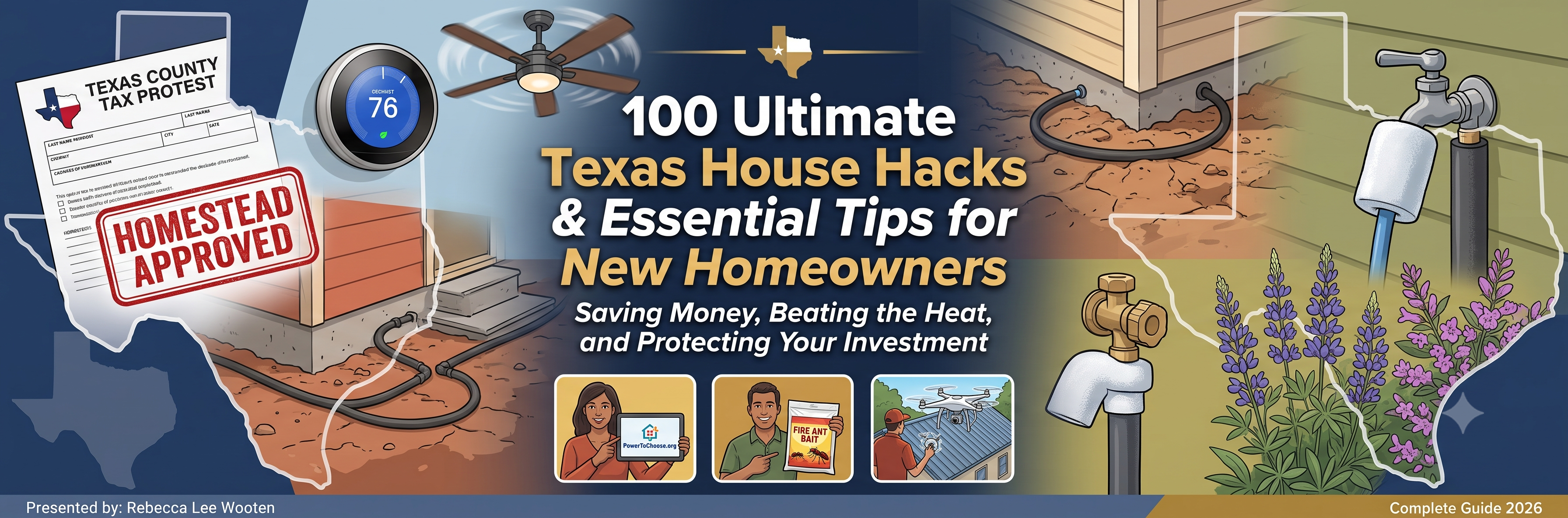 100 Ultimate Texas House Hacks & Essential Tips for New Homeowners header image.