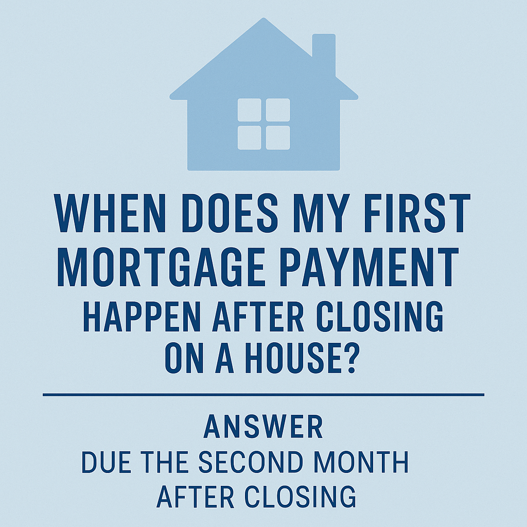 when does my first mortgage payment happen after closing on a house