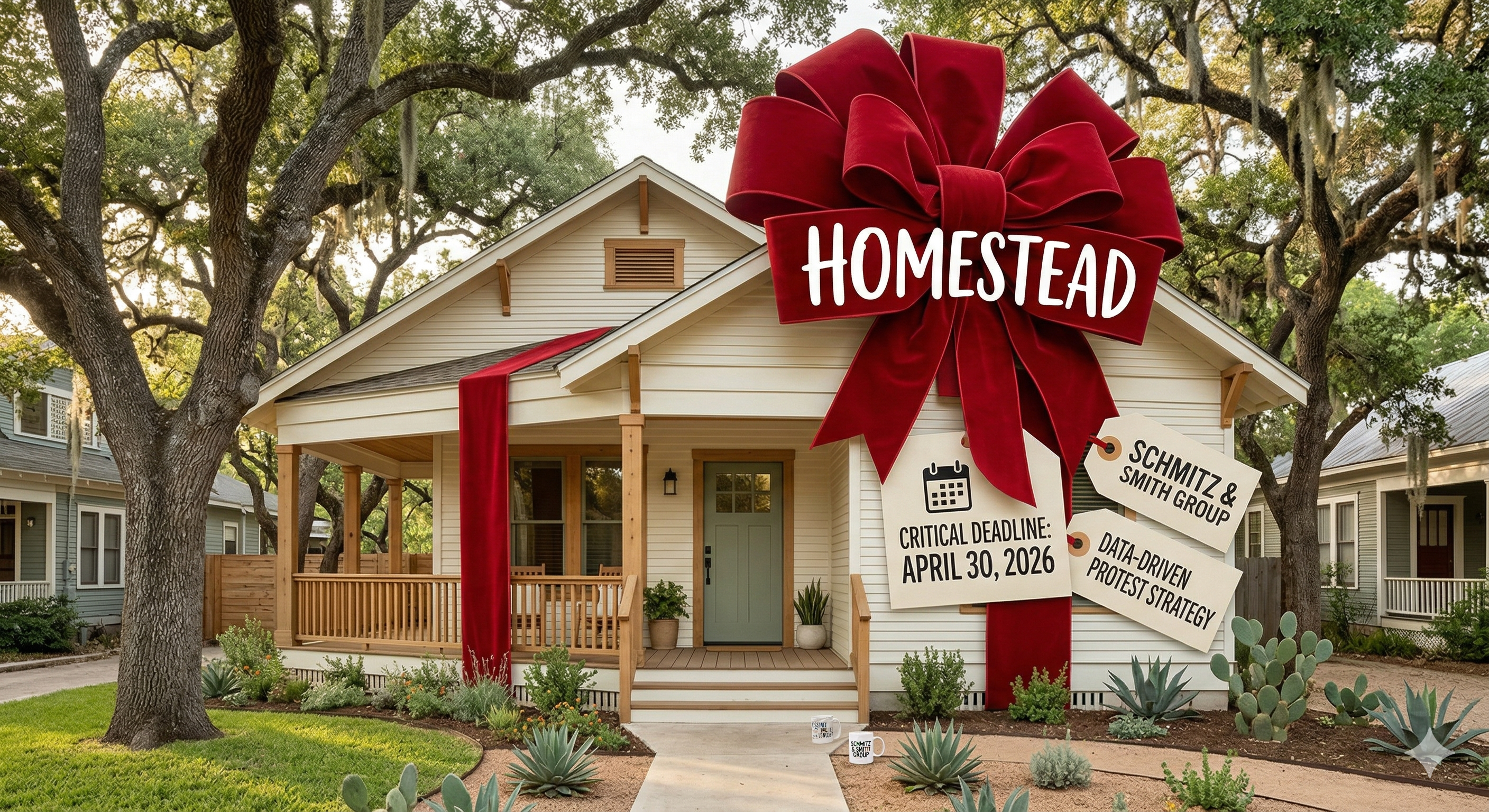 pic of a house with a ribbon that says 