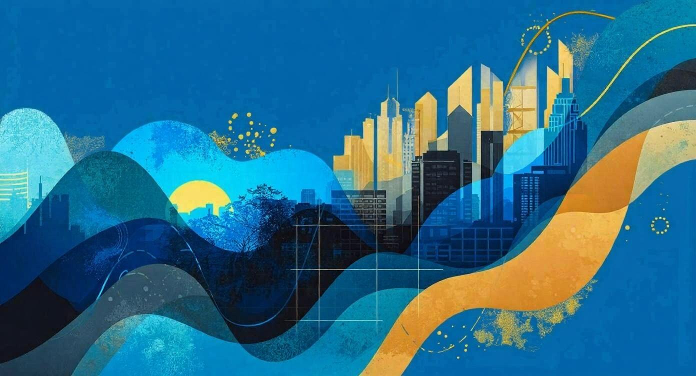 austin skyline with an overlay of a line chart