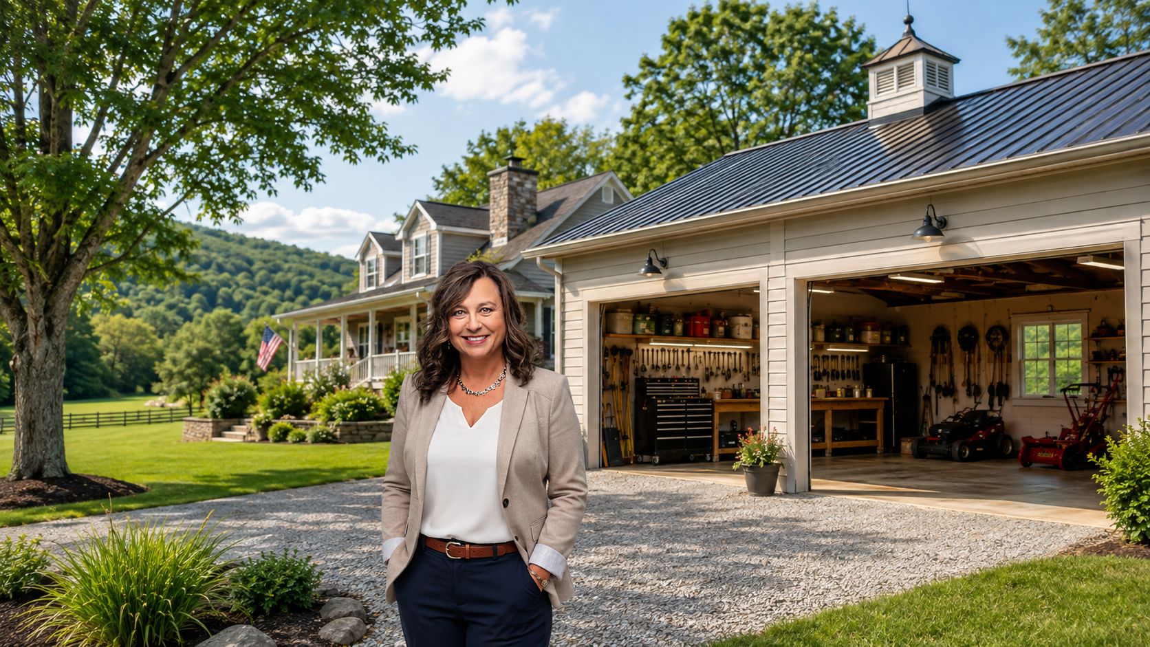 West Virginia home with a detached garage and workshop space.