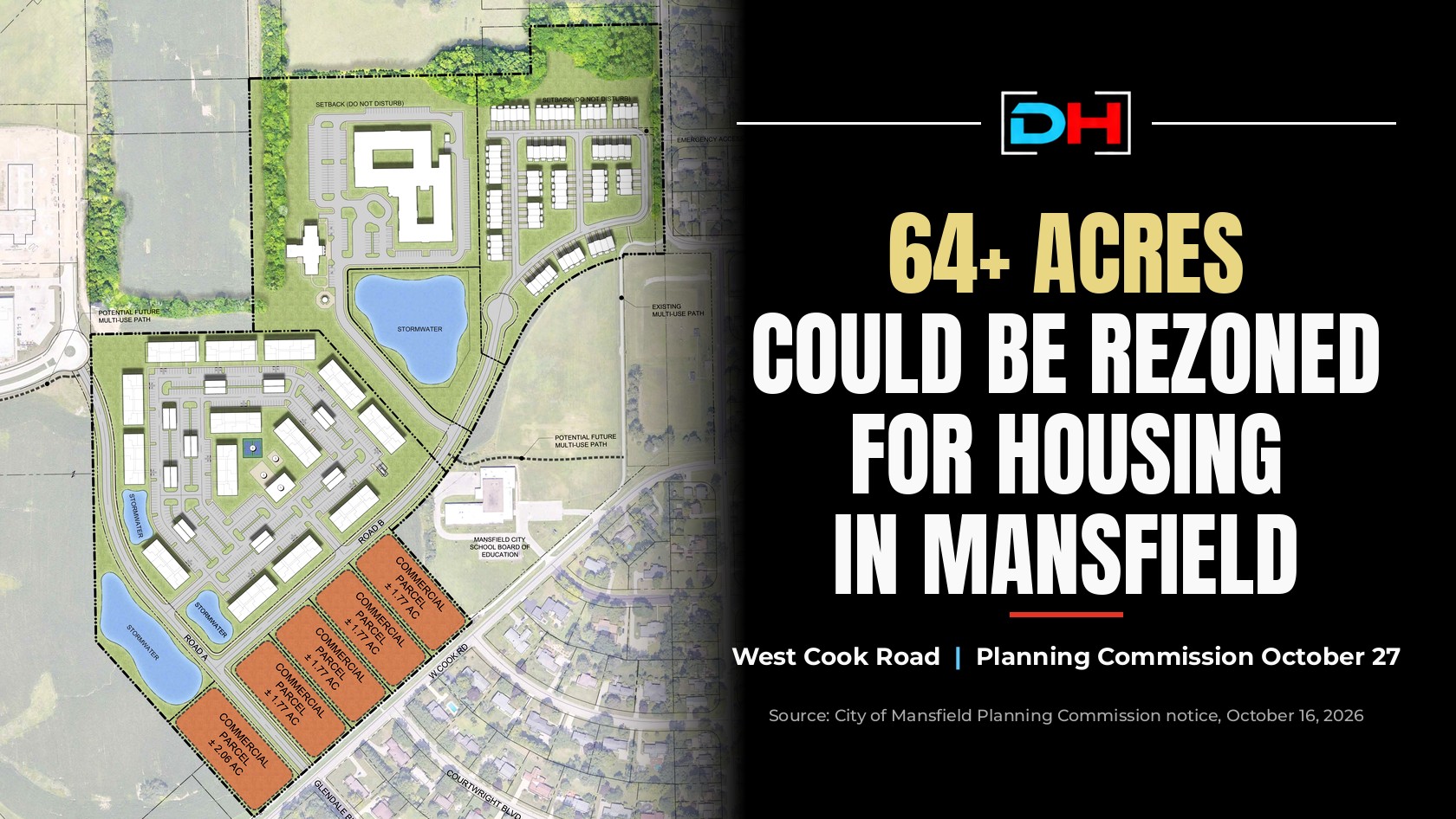 West Cook Road Rezoning: 504 Homes Proposed in Mansfield header image.