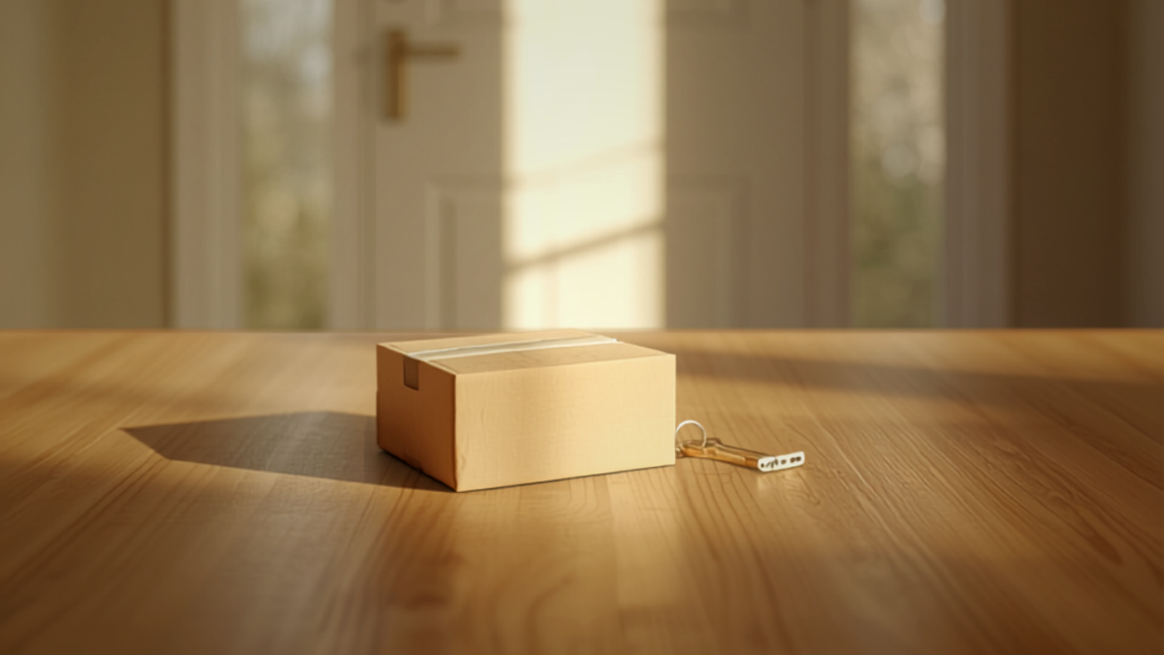 House keys on moving boxes on a sunny porch with the question Can You Sell Your Home And Still Afford the Next One in Mansfield?