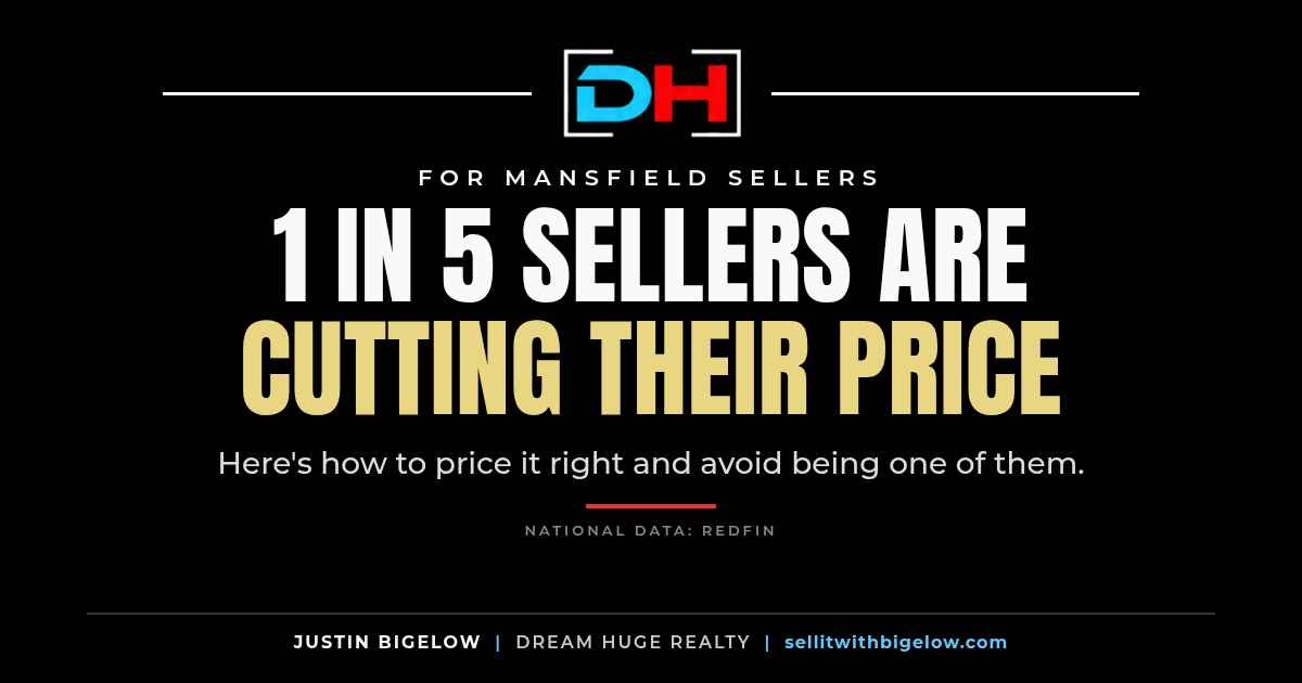 Graphic about a record 1 in 5 home sellers cutting their price and how Mansfield and Richland County sellers can avoid it