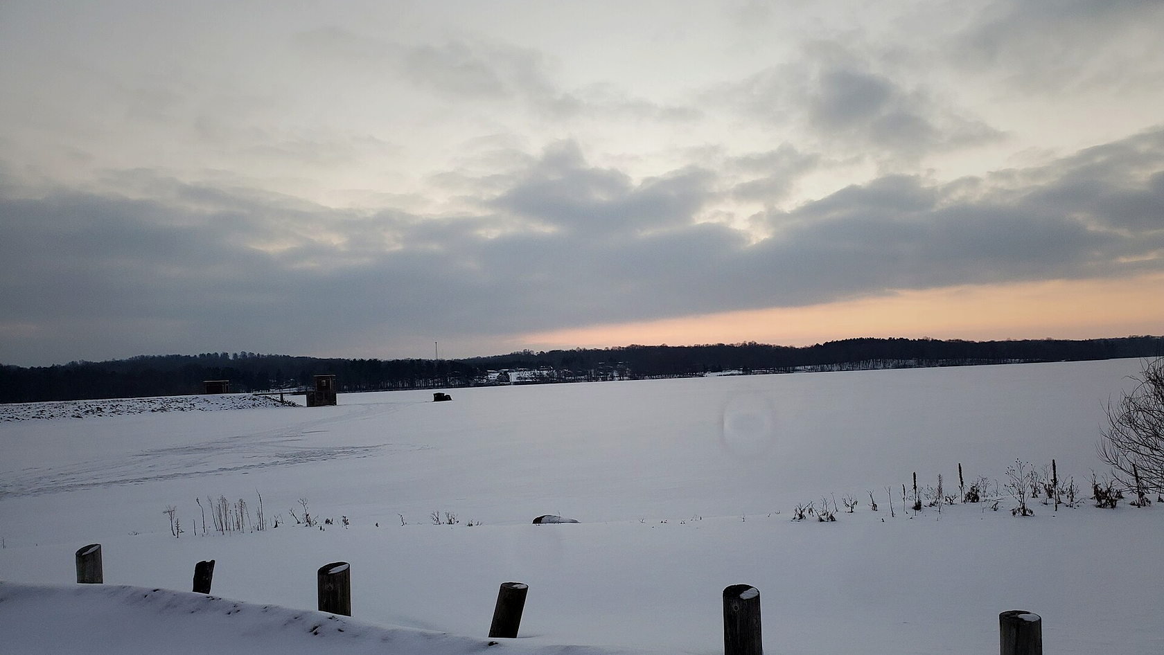 Clear Fork Reservoir near Lexington, Ohio under a winter sky.