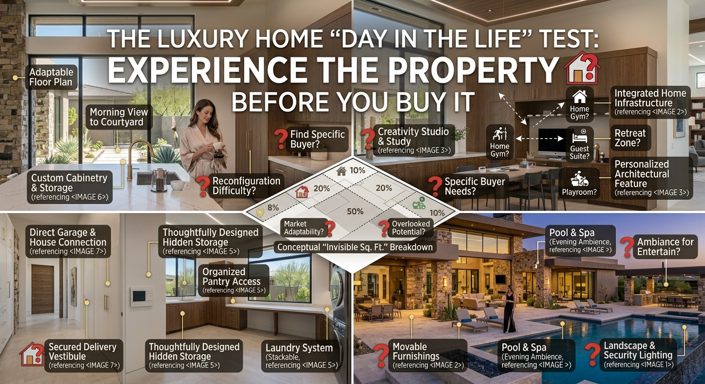 Arizona luxury estate with elegant architecture representing a new homeowner's complete ownership manual, property systems, maintenance, and long-term care overlaid with text: The Luxury Home “Ownership Manual”: What Every New Estate Owner Should Know