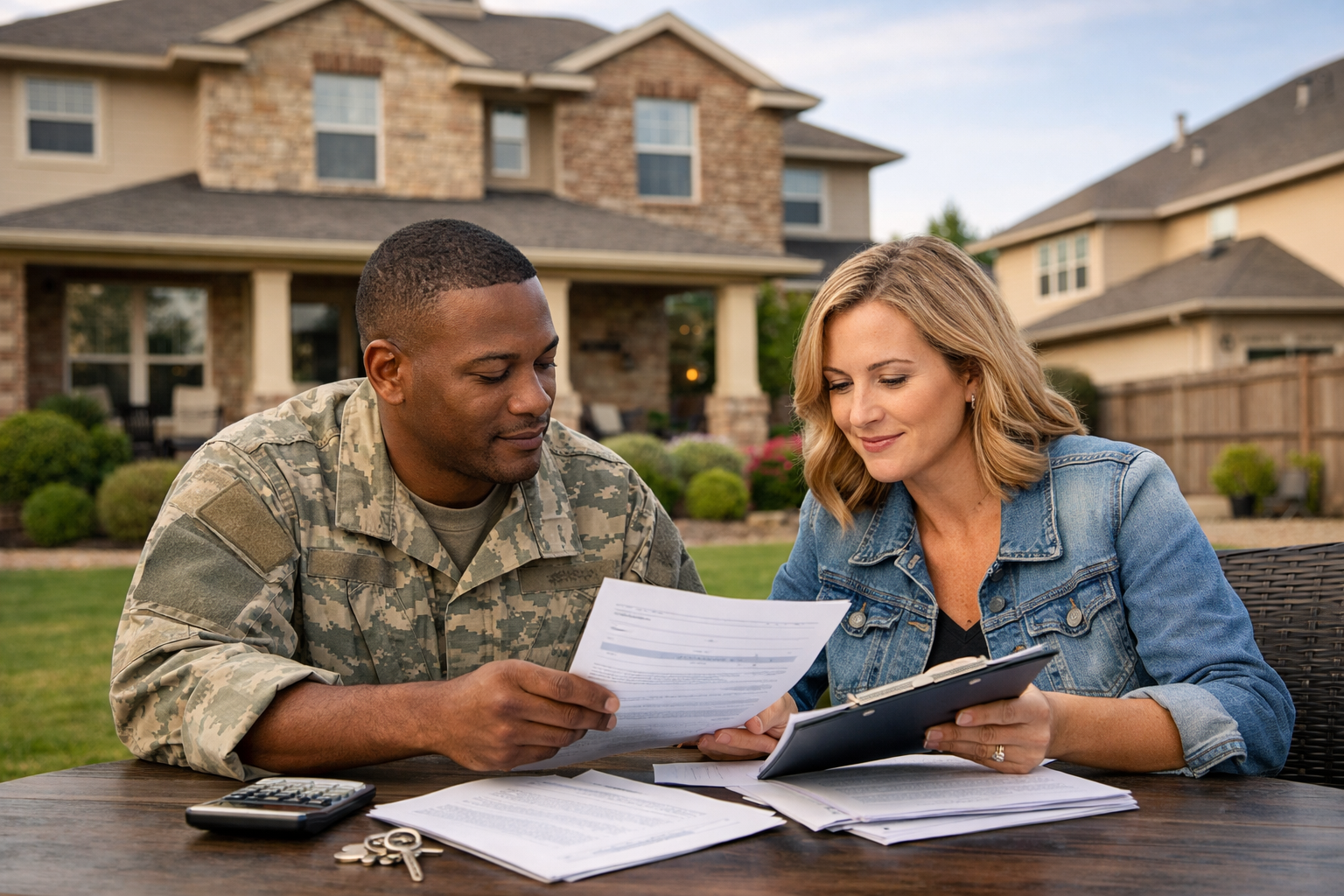 Houston-area military family reviewing VA loan reuse options for buying a home