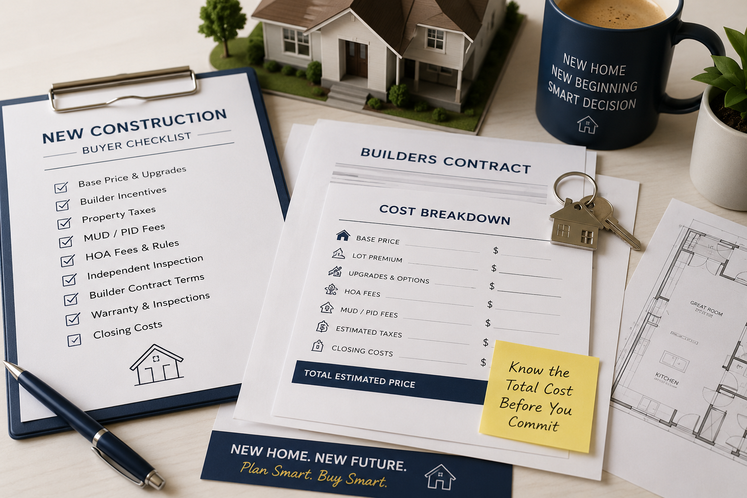 First-time homebuyers touring a new construction home in Houston, Texas