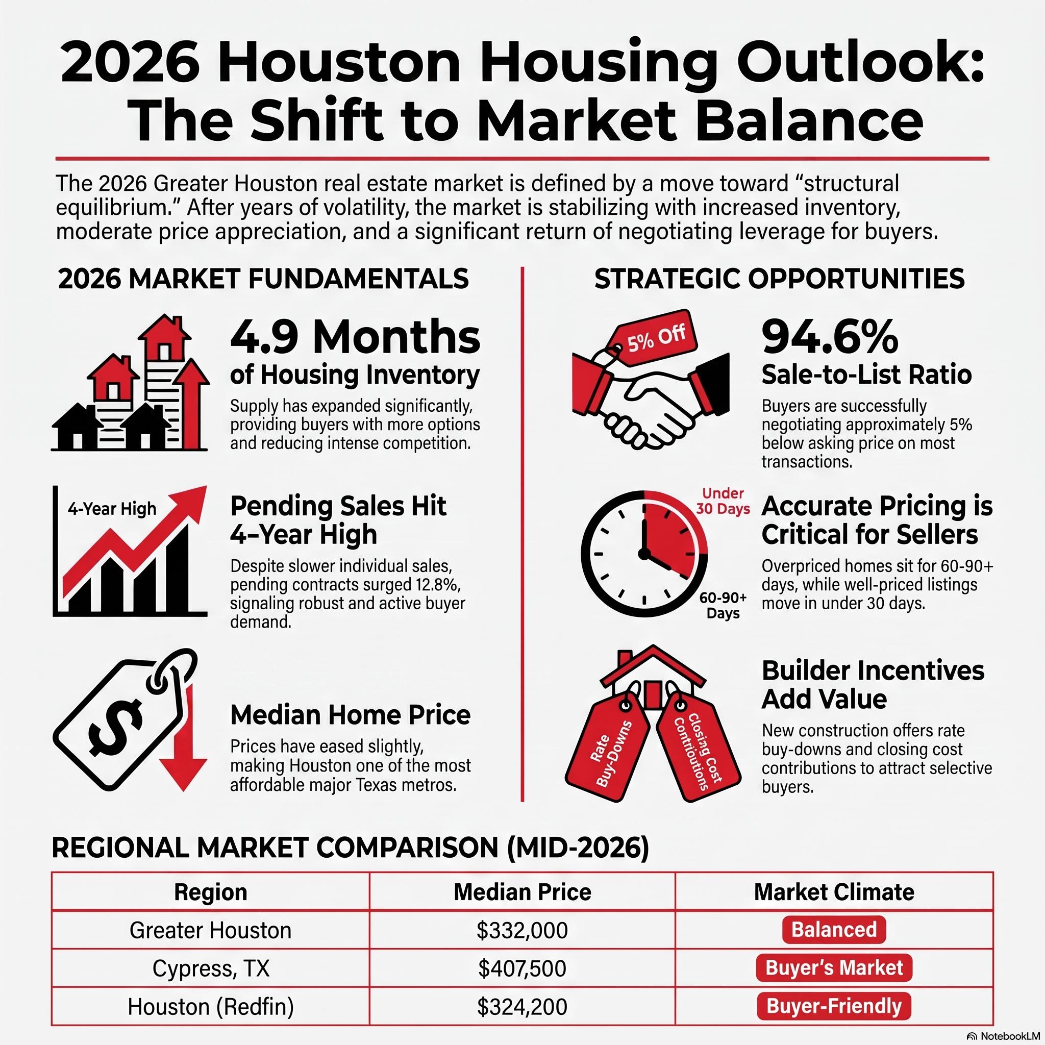 2026 Greater Houston Real Estate: Market Shifts, Suburb Spotlights, and the True Cost of Buying header image.