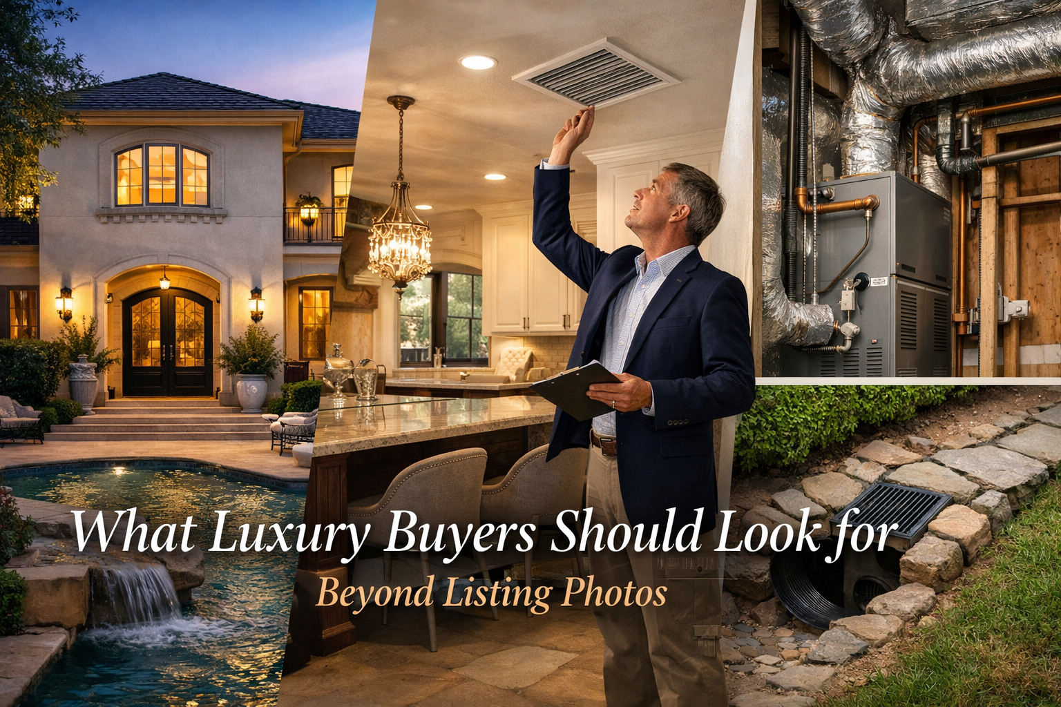Luxury homebuyer evaluating a high-end Houston property beyond listing photos