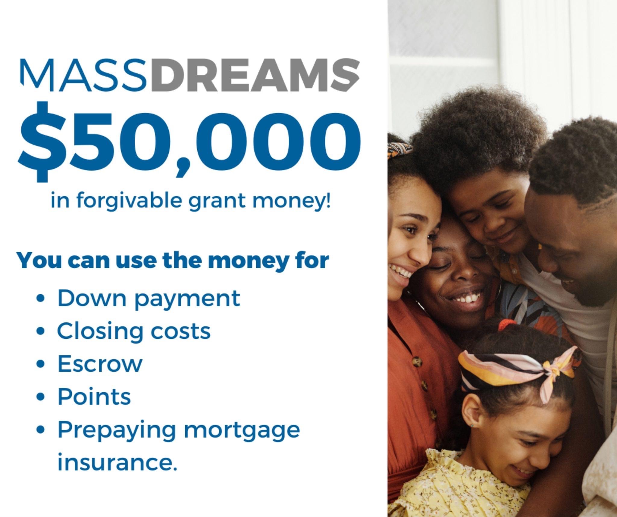 Mass housing MassDreams grant program explained header image.