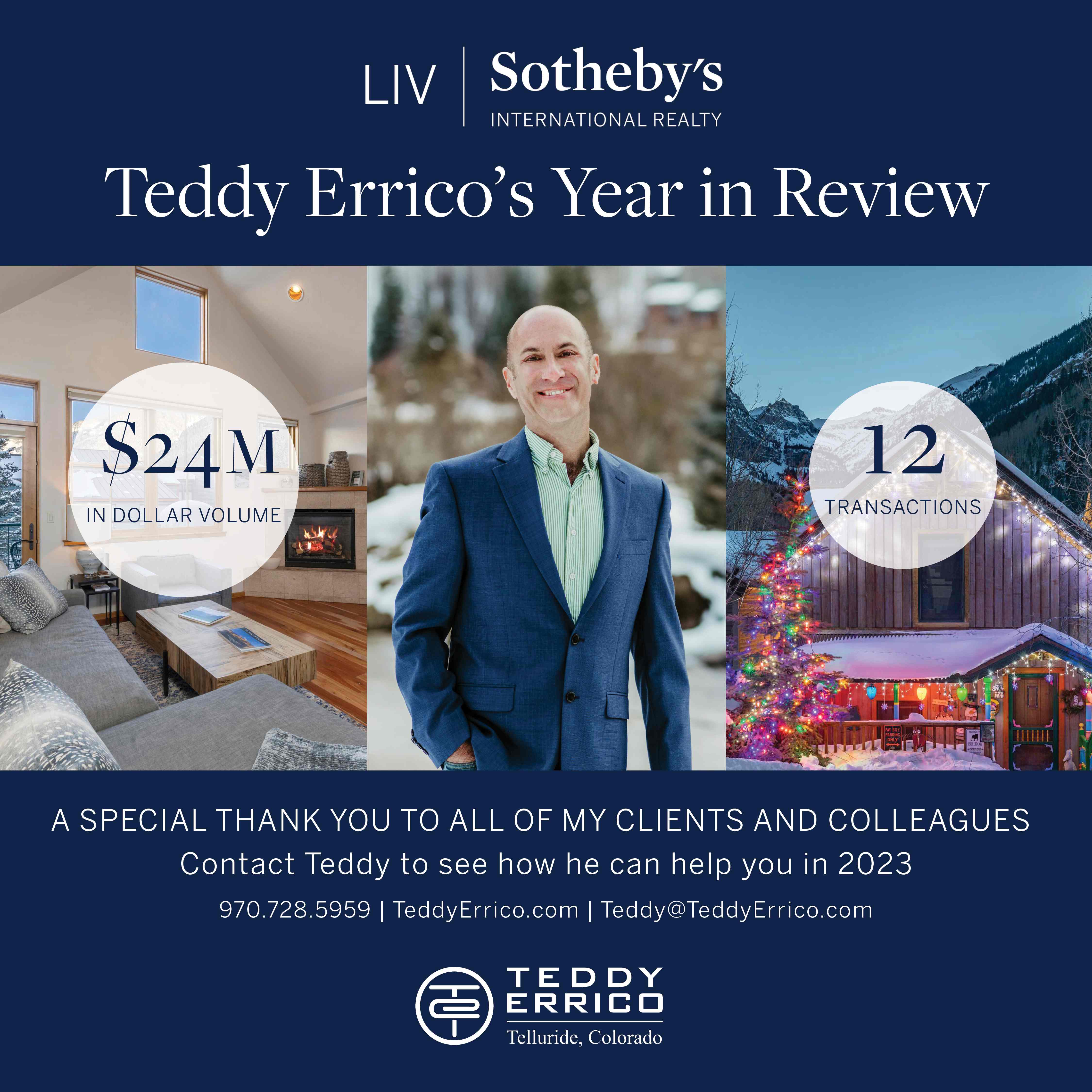 Teddy's Year in Review! $24 Million in Sales header image.