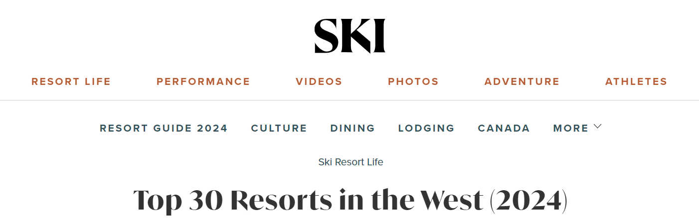 Ski Magazine Readers Rank Telluride #11 header image.