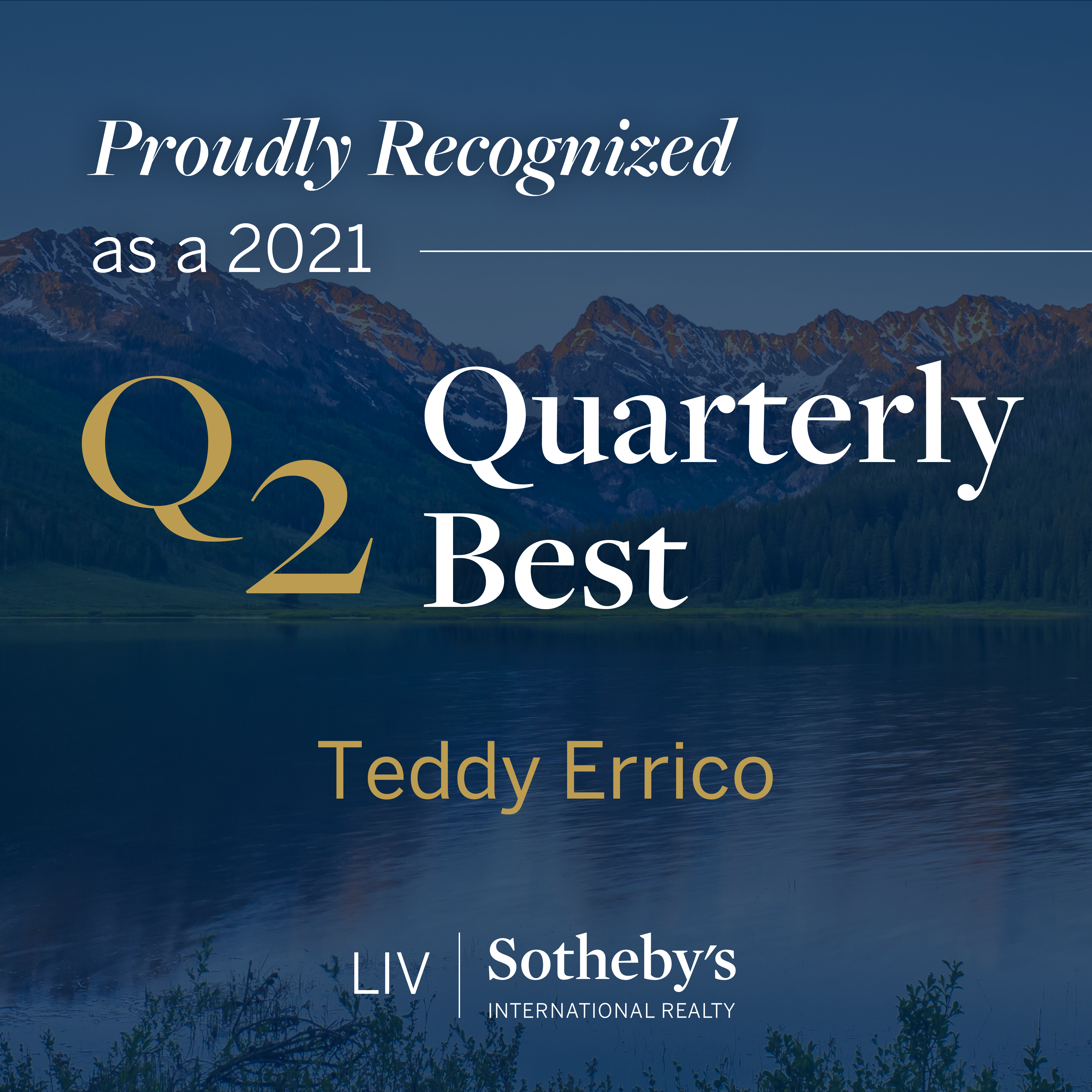Teddy Errico is a Top Producer Again! header image.