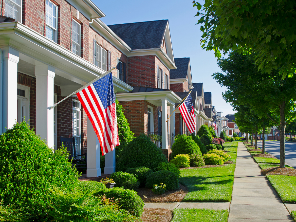 American Flag on Base Housing 