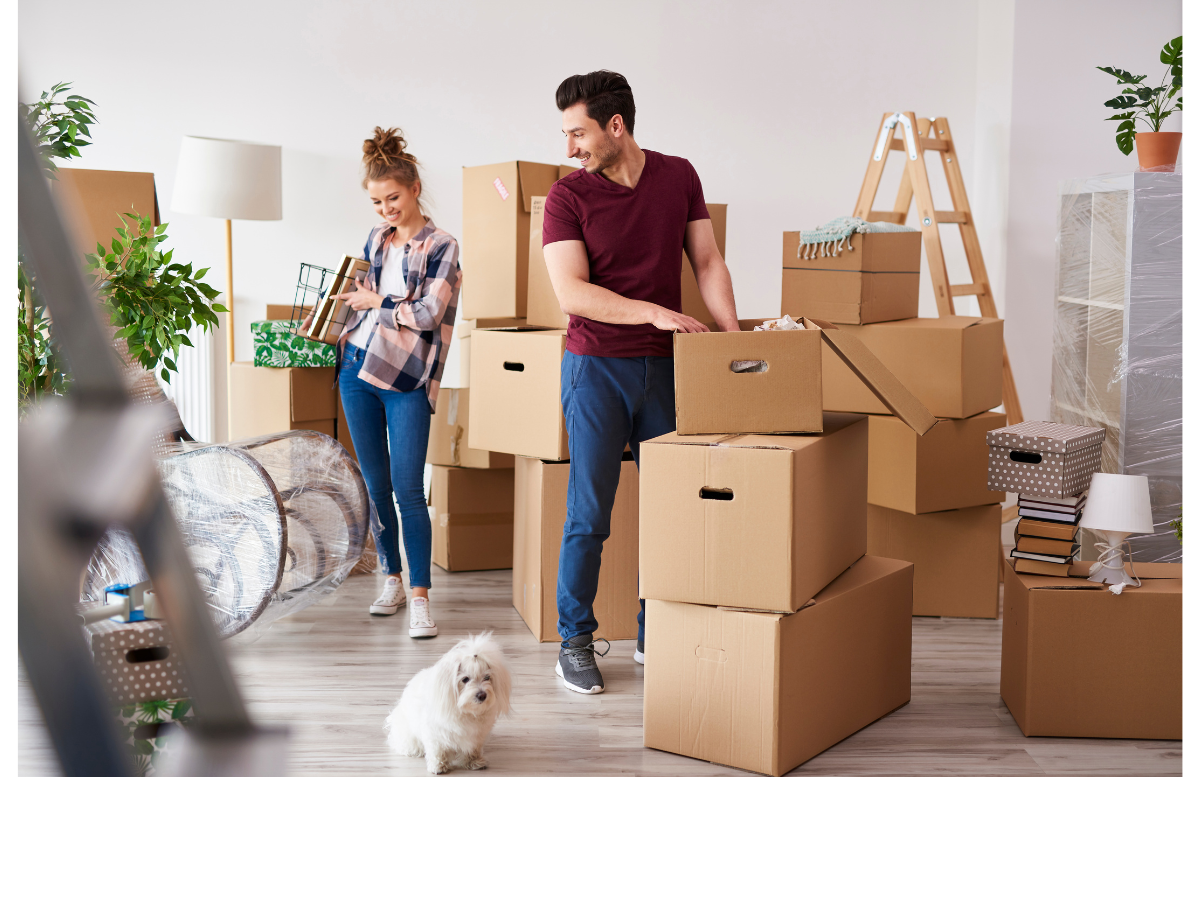 Couple unpacking in new home purchase outside of Naval Base Kitsap