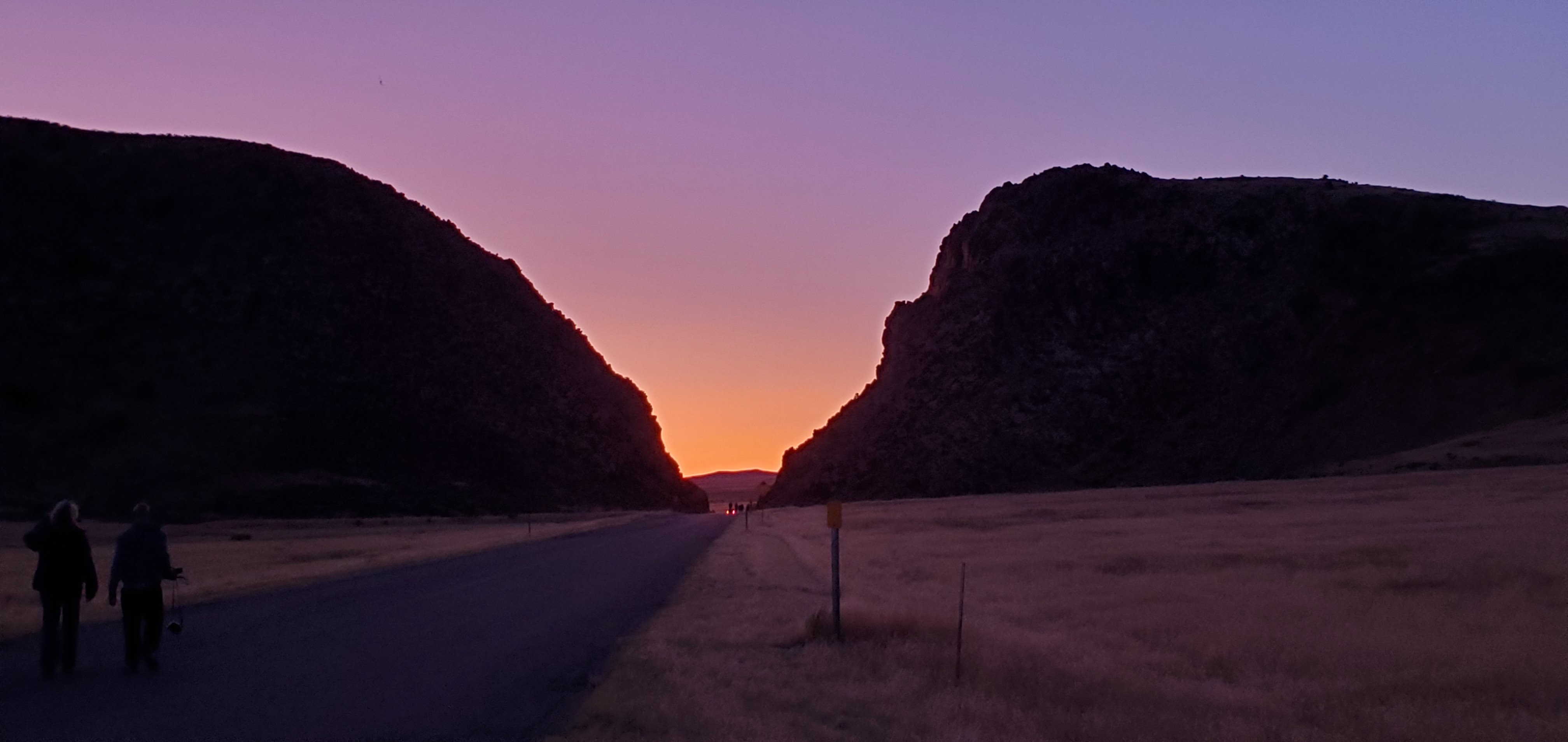The sun sets in Parowan Gap, Parowan Utah during the 2019 autumnal equinox. Photo courtesy Your Content Queen, copyright 2019 all rights reserved.