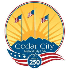 Cedar City Logo: Summer festival in downtown Cedar City with community gathering and local entertainment