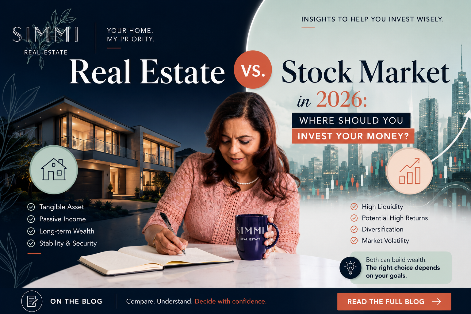 Real Estate vs. Stock Market in 2026: Where Should You Invest Your Money? header image.