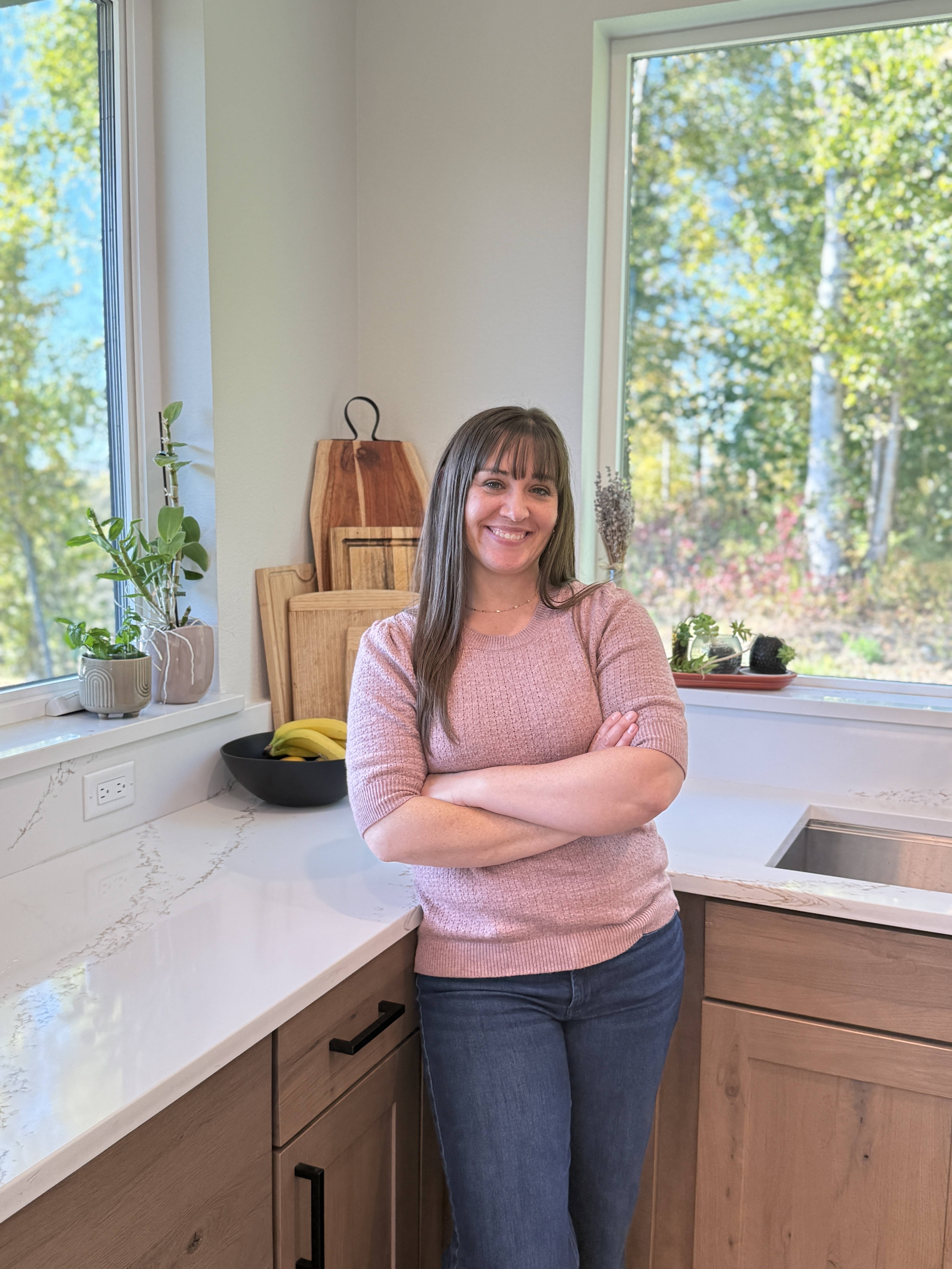 Megan Jones in Updated Kitchen, Real Estate Headshot